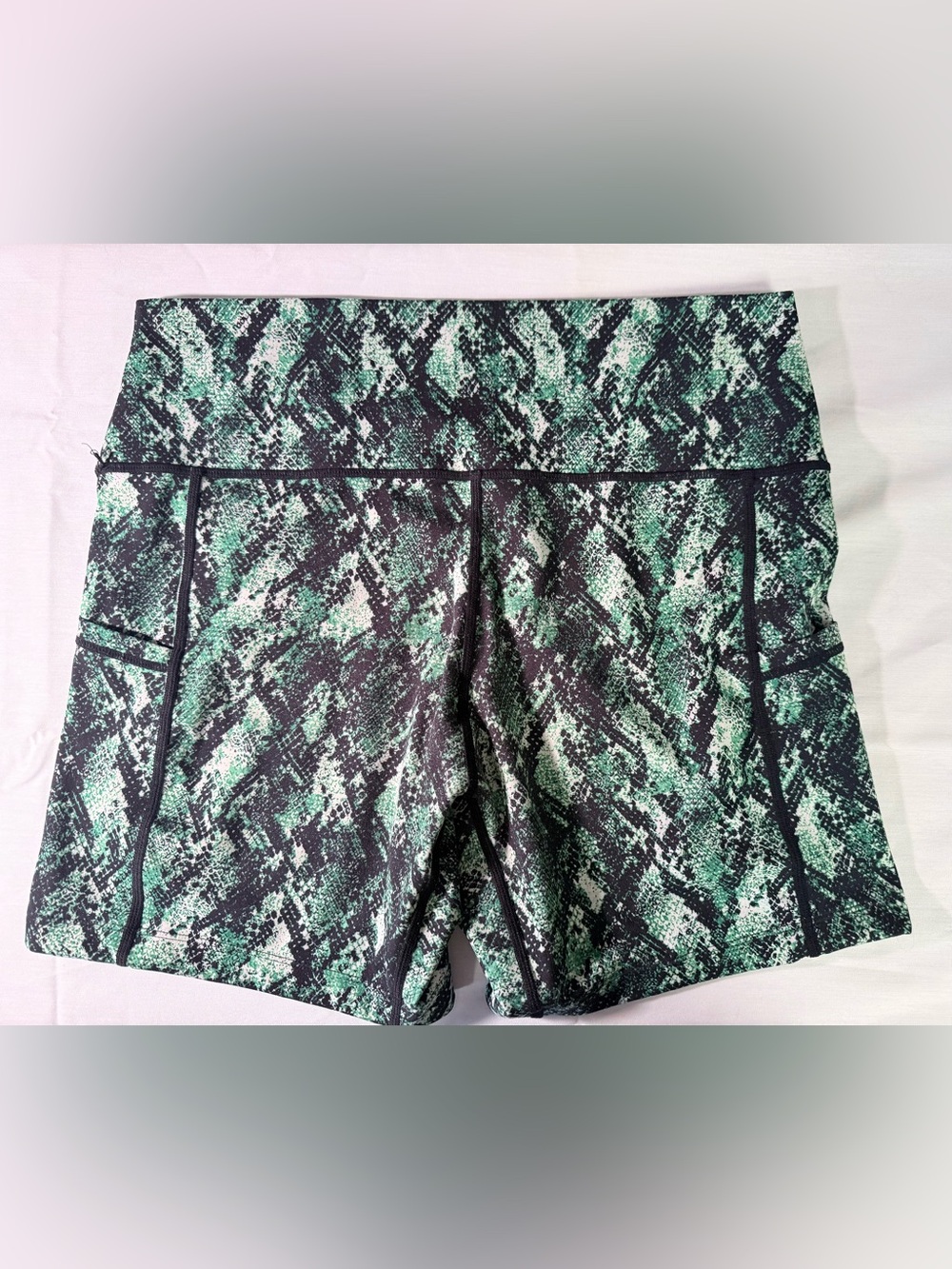 Constantly Varied Gear Black and Green Snakeskin Print 5” Shorts